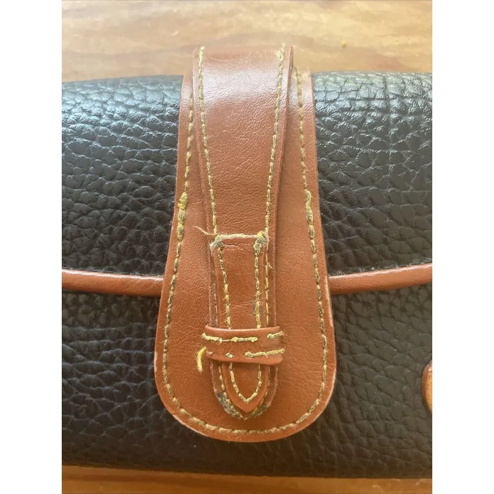 Dooney‎ & Bourke Genuine Leather Continental Clutch Wallet Black Pebbled Snap